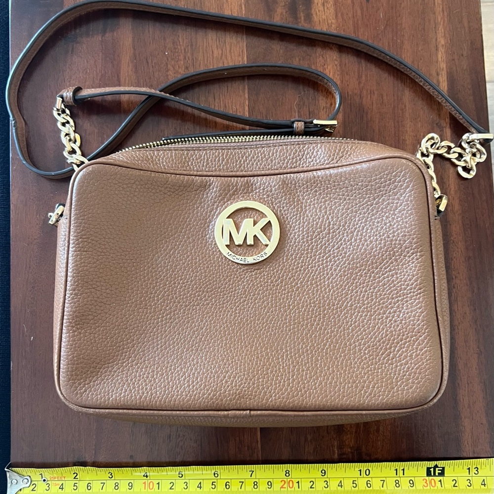 Michael Kors Brown Crossbody Bag with Gold Chain